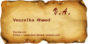 Veszelka Ahmed névjegykártya